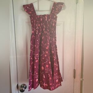 The Tiny Ellie Nap Dress In Burgundy Botanical Size 9/10